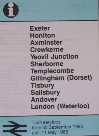 Mini-timetable